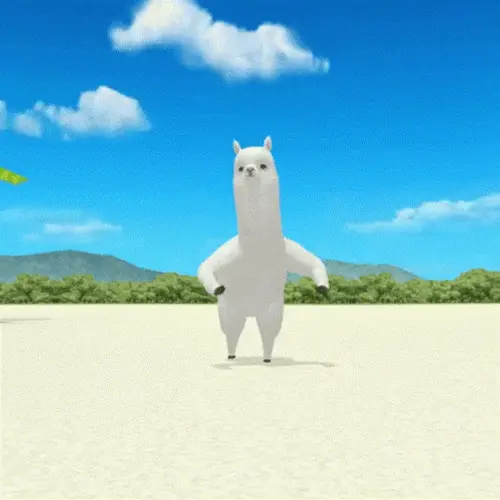 Un’alpaca animata che balla