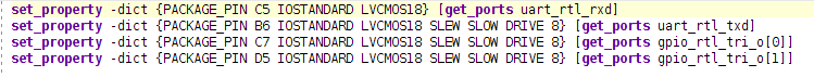 Constraints of Vivado for Ultra96v2