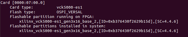 xbmgmt command for VCK5000