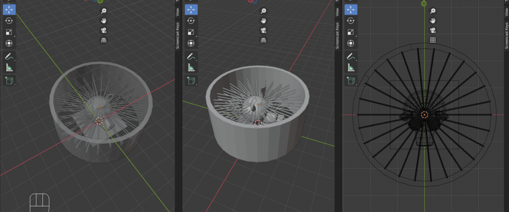 cylinder support for 3d hair printing